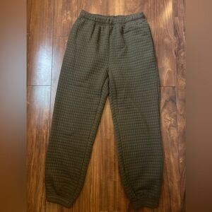Women’s Olive Green Quilted sweatpants